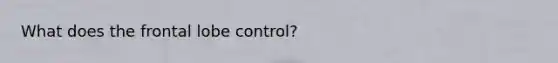 What does the frontal lobe control?