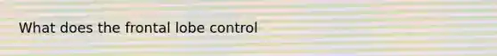 What does the frontal lobe control