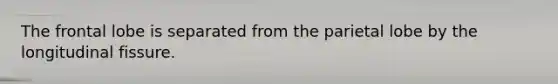 The frontal lobe is separated from the parietal lobe by the longitudinal fissure.