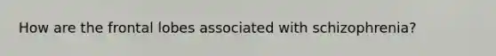 How are the frontal lobes associated with schizophrenia?