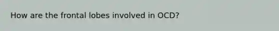 How are the frontal lobes involved in OCD?
