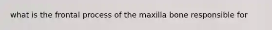 what is the frontal process of the maxilla bone responsible for