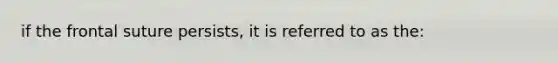 if the frontal suture persists, it is referred to as the: