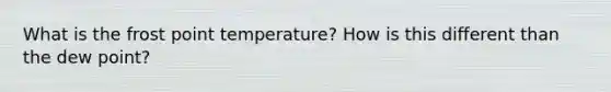 What is the frost point temperature? How is this different than the dew point?