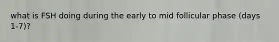 what is FSH doing during the early to mid follicular phase (days 1-7)?