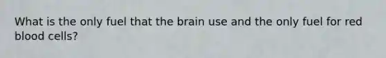 What is the only fuel that the brain use and the only fuel for red blood cells?