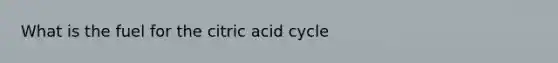 What is the fuel for the citric acid cycle