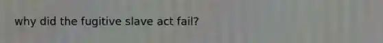 why did the fugitive slave act fail?