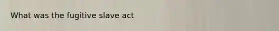 What was the fugitive slave act