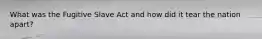 What was the Fugitive Slave Act and how did it tear the nation apart?