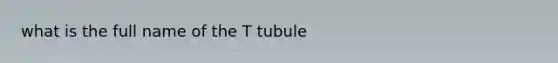 what is the full name of the T tubule