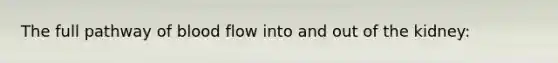 The full pathway of blood flow into and out of the kidney:
