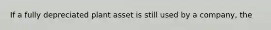 If a fully depreciated plant asset is still used by a company, the