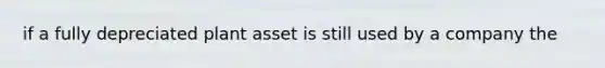 if a fully depreciated plant asset is still used by a company the