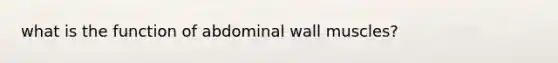 what is the function of abdominal wall muscles?