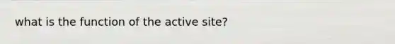 what is the function of the active site?