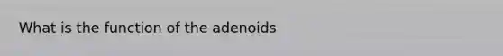 What is the function of the adenoids