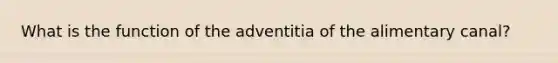 What is the function of the adventitia of the alimentary canal?