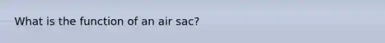 What is the function of an air sac?