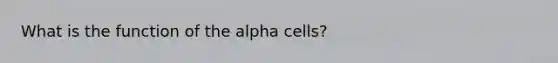 What is the function of the alpha cells?