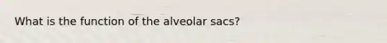 What is the function of the alveolar sacs?