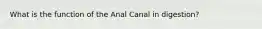 What is the function of the Anal Canal in digestion?