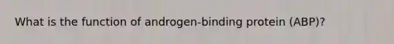 What is the function of androgen-binding protein (ABP)?