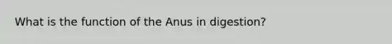 What is the function of the Anus in digestion?