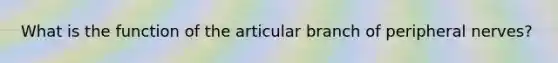 What is the function of the articular branch of peripheral nerves?