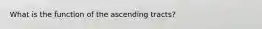 What is the function of the ascending tracts?