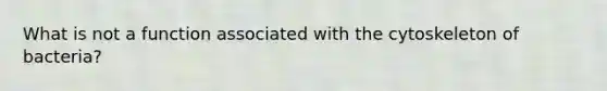 What is not a function associated with the cytoskeleton of bacteria?