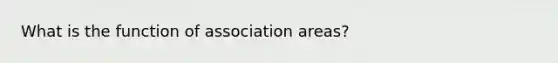 What is the function of association areas?