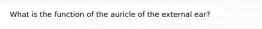 What is the function of the auricle of the external ear?