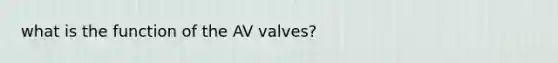 what is the function of the AV valves?