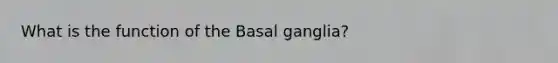 What is the function of the Basal ganglia?