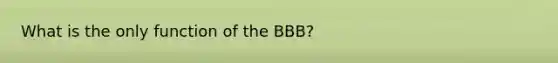 What is the only function of the BBB?