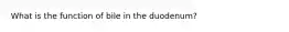 What is the function of bile in the duodenum?