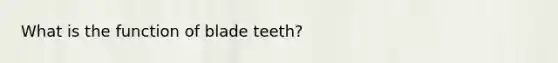 What is the function of blade teeth?