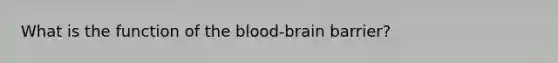 What is the function of the blood-brain barrier?