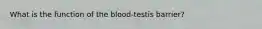 What is the function of the blood-testis barrier?