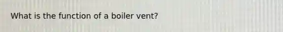 What is the function of a boiler vent?