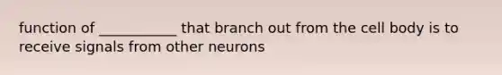 function of ___________ that branch out from the cell body is to receive signals from other neurons