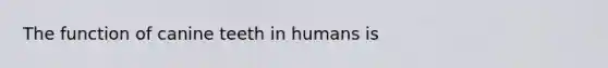 The function of canine teeth in humans is