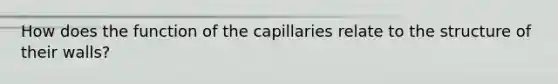 How does the function of the capillaries relate to the structure of their walls?