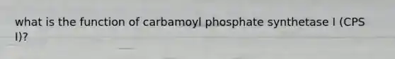 what is the function of carbamoyl phosphate synthetase I (CPS I)?