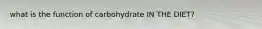 what is the function of carbohydrate IN THE DIET?