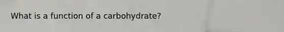 What is a function of a carbohydrate?