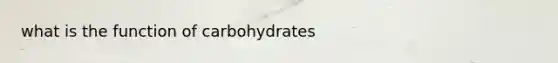 what is the function of carbohydrates