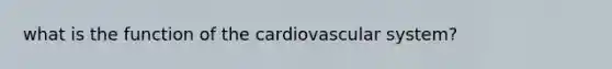 what is the function of the cardiovascular system?