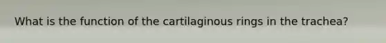 What is the function of the cartilaginous rings in the trachea?